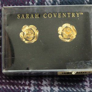 NOS Sarah Coventry Rose Pierced Earrings